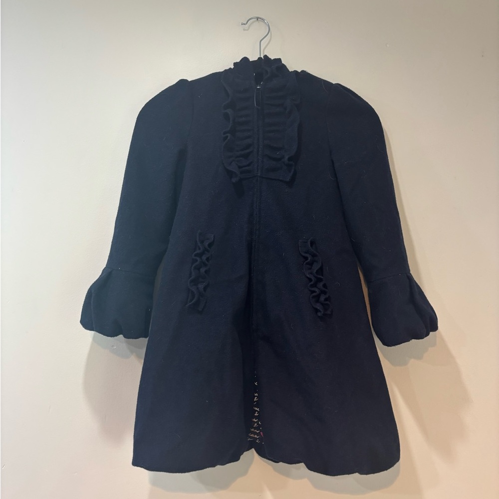 Kids navy Ruffle Coat